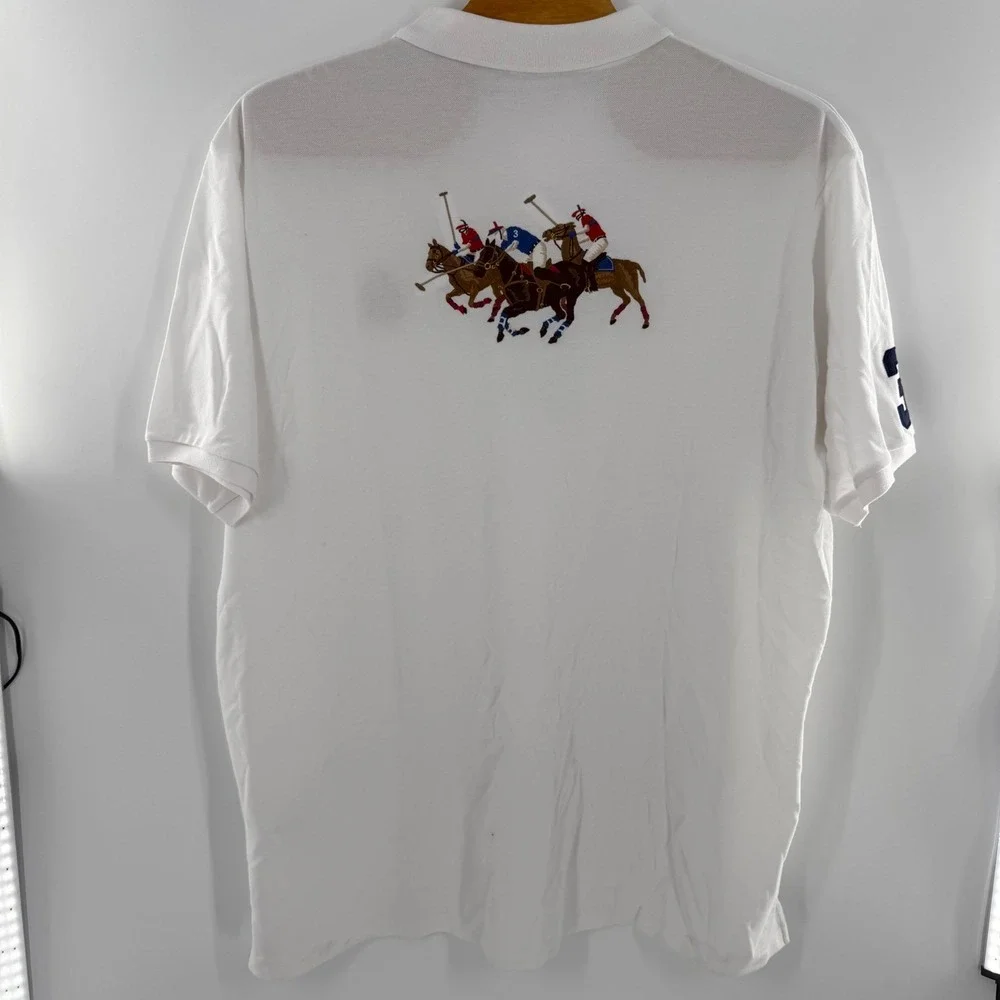 Polo Ralph Lauren Polo Men 4XLTall White Classic Big Tripe Pony #3‎ Back Crest